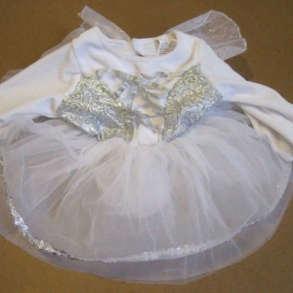 Girls Angel Dress Size 0 - 9 M Tutu White Dress Up